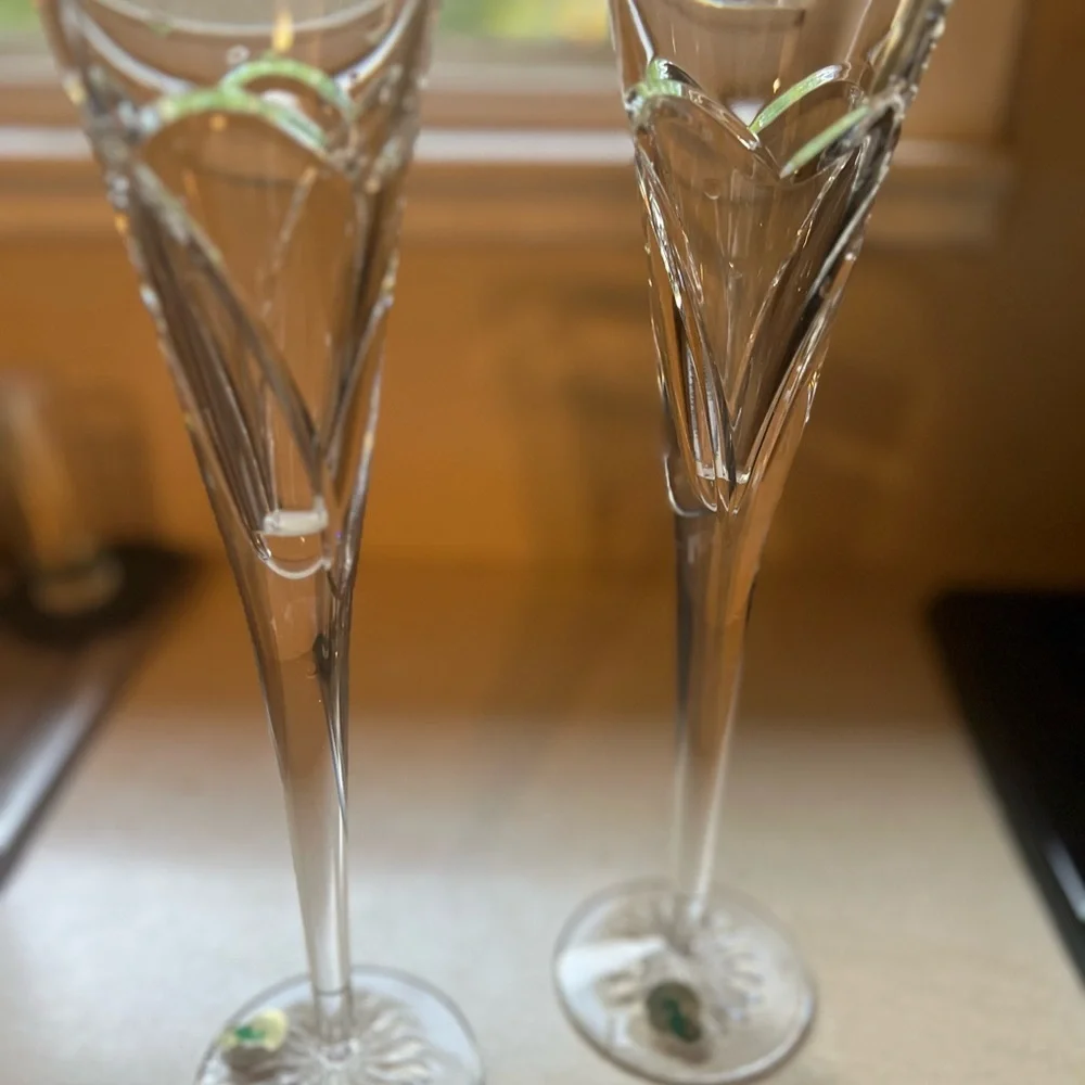 Waterford Crystal Champagne Flutes Set (no box) - Picture 2 of 3